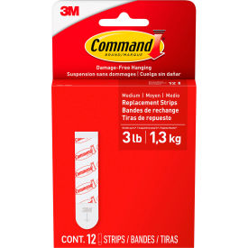 Command Foam Replacement Strips, Medium, White, 12 Strips/Pack