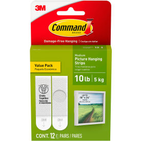 Command Picture Hanging Strips, White, 10 Lbs Capacity, 12 Pairs/Pack
