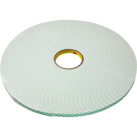 Double Coated Urethane Foam Tape, 3/8" x 36 Yds. 125 Mil, Off White, 24 Rolls/Case