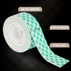 Double-Sided Mounting Tape, Indoor, 3/4" x 38 Yds., White