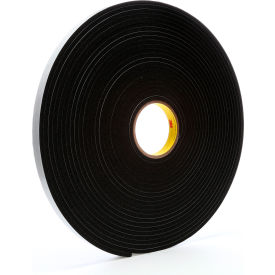 4504 Vinyl Foam Tape, 3/4" x 18 Yds., 250 Mil, Black, 12 Rolls/Case