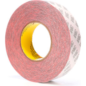 Double Coated Tape, 1" x 60 Yds., 5.5 mil, Red, 36 Rolls/Case