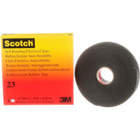 Scotch Rubber Splicing Tape 23, 3/4" x 10 Yds., Black, 20 Roll/case