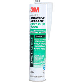 4200FC Marine Adhesive Sealant, Fast Cure, 295 Ml Cartridge, Black, 12/Case