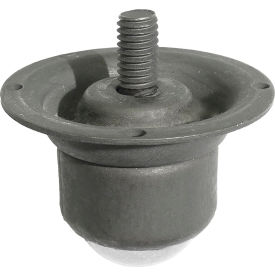 Ball Transfer, Flange with Stud Style, 1-1/4" Dia. Carbon Steel, 250 lb. Cap.