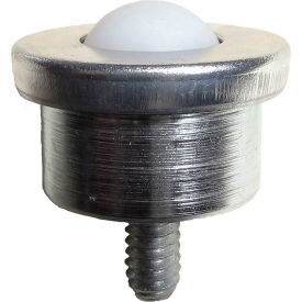 Ball Transfer, Stud Style 1/4-20 Thd, 5/8 Dia. Nylon Ball, Carbon Steel Housing, 125 lb. Cap
