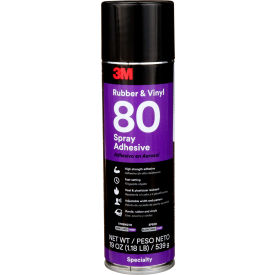 80 Rubber and Vinyl Spray Adhesive, Yellow, 24 fl oz Can, 6/Case