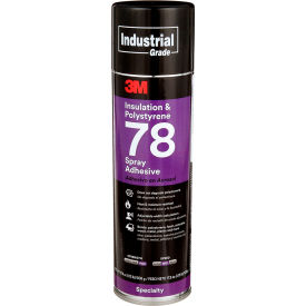 78 Polystyrene Foam Insulation Spray Adhesive, Clear, 24 fl oz, 12 Can/Case
