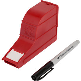 ScotchCode SLS Wire Marker Write-On Dispenser w/Tape and Pen, Red, Pack of 10