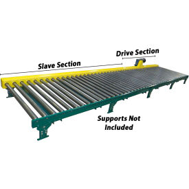 Chain Driven Live Roller Slave Conveyor, 2-1/2" Dia., 55" BF, 1HP, 10'L