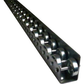 2-1/4" W Straight Skate Wheel Conveyor, 10'L, 1-1/2" Axle Center, Galvanized Steel, 4 WPF