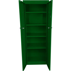 Steel Cabinets FS-Fixed Shelf Basic Utility Cabinet, 24"W x 15"D x 66"H, Leaf Green, All-Welded
