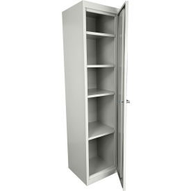 FS-Fixed Shelf Slim Jim Cabinet, 18"W x 18"D x 72"H, Gray, All-Welded