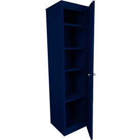 FS-Fixed Shelf Slim Jim Cabinet, 18"W x 18"D x 72"H, Navy, All-Welded