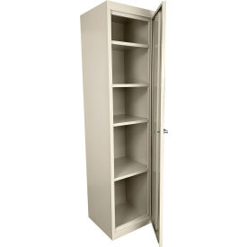 FS-Fixed Shelf Slim Jim Cabinet, 18"W x 18"D x 72"H, Putty, All-Welded