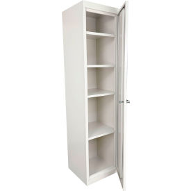 FS-Fixed Shelf Slim Jim Cabinet, 18"W x 18"D x 72"H, White, All-Welded