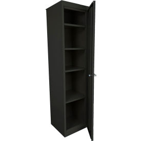 FS-Fixed Shelf Slim Jim Cabinet, 18"W x 18"D x 72"H, Charcoal, All-Welded