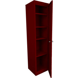 FS-Fixed Shelf Slim Jim Cabinet, 18"W x 18"D x 72"H, Wine Red, All-Welded