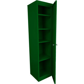FS-Fixed Shelf Slim Jim Cabinet, 18"W x 18"D x 72"H, Leaf Green, All-Welded
