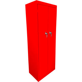 FS-Fixed Shelf Basic Utility Cabinet, 24"W x 15"D x 66"H, Red, All-Welded