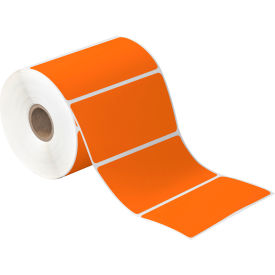 Direct Thermal Labels, 4"W x 2"L, 1" Core, Orange, 12 Rolls/Case