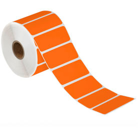 Direct Thermal Labels, 3"W x 1"L, 1" Core, Orange, 12 Rolls/Case