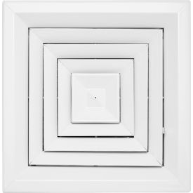 4-Way Fixed Core Aluminum Ceiling Diffuser, 10" x 10", White
