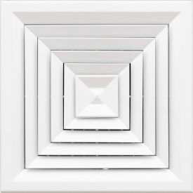 4-Way Fixed Core Aluminum Ceiling Diffuser, 12" x 12", White