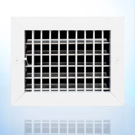 Aluminum Adjustable 1-Way Deflection Wall Register, 8" x 6", White