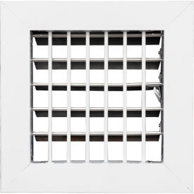 Aluminum Adjustable 1-Way Deflection Wall Register, 6" x 6", White