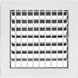 Aluminum Adjustable 1-Way Deflection Wall Register, 8" x 8", White