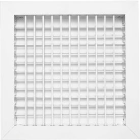 Aluminum Adjustable Double Fin 2-Way Deflection Wall Register, 10" x 10", White