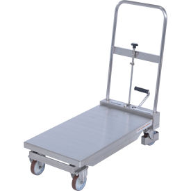 Steel Premium Double Scissor Cart w/Foot Release, 27-1/2" x 15-3/4" Platform, 330 lb Cap
