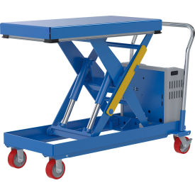 Steel Foot Pump Powered Scissor Cart, 40-3/8" x 20-3/8" Platform, 2000 lb. Capacity