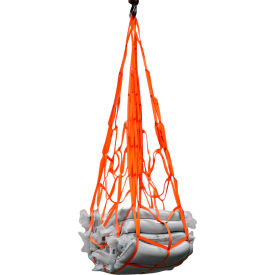 Cargo Lifting Net, 7" Mesh, 1500 lb. Capacity, 10'L x 10'W, Orange