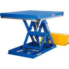 Steel Low Profile Electric Hydraulic Scissor Lift Table, 53"L x 48"W, 2000 lb. Capacity