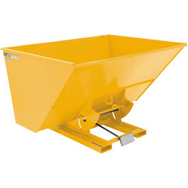 Steel Heavy Duty D-Style Self Dumping Hopper, 3 Cu. Yd., 6000 lb. Capacity, Yellow