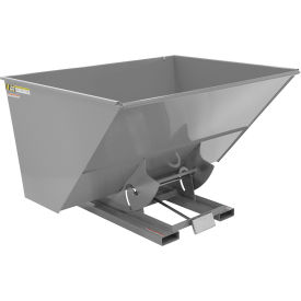 Steel Heavy Duty D-Style Self Dumping Hopper, 3 Cu. Yd., 6000 lb. Cap., Machine Gray