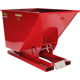 Steel Light Duty D-Style Self Dumping Hopper, 1 Cu. Yd., 2000 lb. Capacity, Soda Red