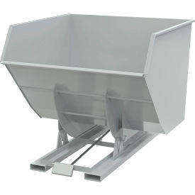 Steel Heavy Duty D-Style Self Dumping Hopper, 4 Cu. Yd., 6000 lb. Cap., Machine Gray