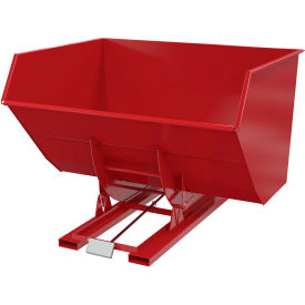 Steel Heavy Duty D-Style Self Dumping Hopper, 5 Cu. Yd., 6000 lb. Capacity, Soda Red