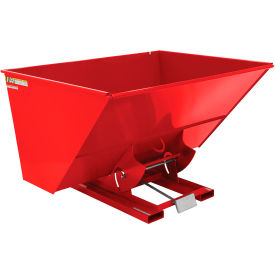 Steel Light Duty D-Style Self Dumping Hopper, 3 Cu. Yd., 2000 lb. Capacity, Soda Red