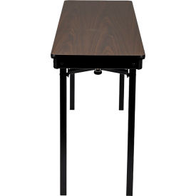 Max Seating Folding Table, Particleboard Core/T-Mold, 72"L x 18"W, Montana Walnut