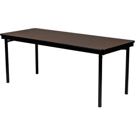Max Seating Folding Table, Particleboard Core/T-Mold, 72"L x 30"W, Montana Walnut