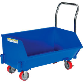 Steel Low Profile Hopper, 1/4 Cu. Yd., 1000 lb. Capacity, Blue