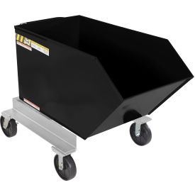 Steel Portable Tilting Hopper, 1/2 Cu. Yd., 2000 lb. Capacity, Black