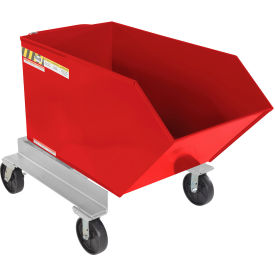 Steel Portable Tilting Hopper, 1/2 Cu. Yd., 2000 lb. Capacity, Red