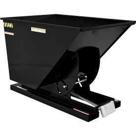 Steel Heavy Duty D-Style Self Dumping Hopper, 1 Cu. Yd., 6000 lb. Cap, Semi Gloss Black