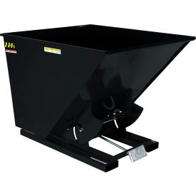 Steel Light Duty D-Style Self Dumping Hopper, 2 Cu. Yd., 2000 lb. Cap, Semi Gloss Black