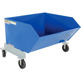 Steel Portable Tilting Hopper, 1 Cu. Yd., 2000 lb. Capacity, Blue